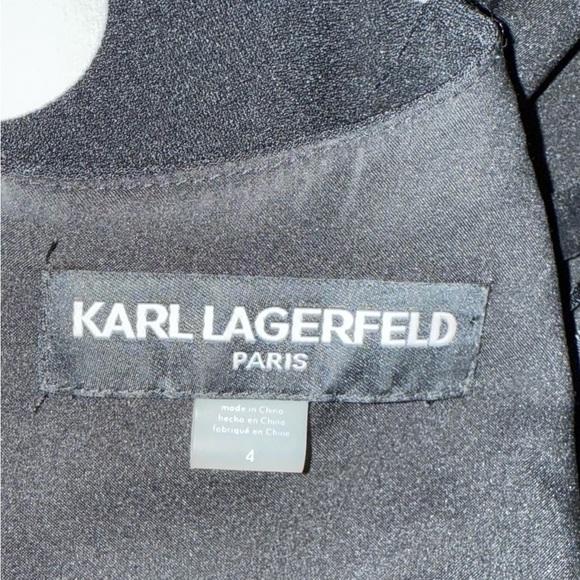 Karl Lagerfeld Black and White Polka Dot Midi Dress Size 4 - Picture 3 of 3